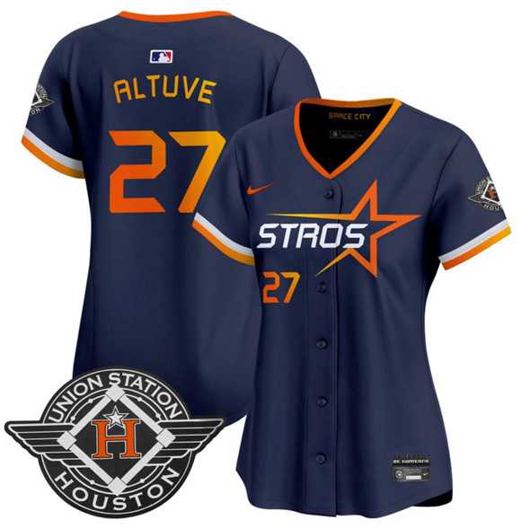 Womens Houston Astros #27 Jose Altuve Navy 2025 City Connect Limited Stitched Jersey Dzhi